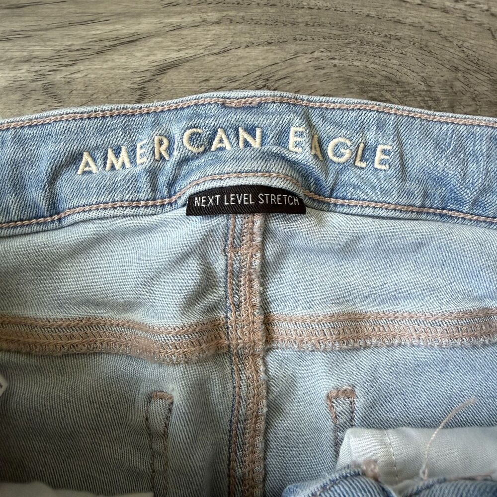 American Eagle Next Level Stretch Skinny Jeans Distressed Light Wash Size 0 Reg - Picture 2 of 8